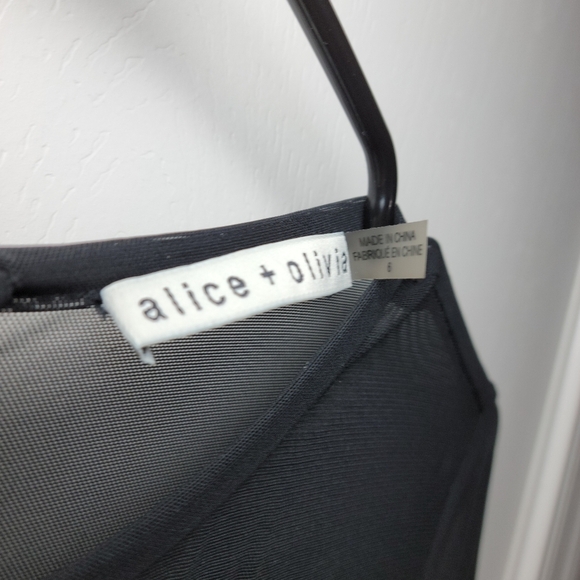 Alice + Olivia Takako Mesh Mini Black Dress | Alice + Olivia Dress | Size 6 - Picture 6 of 11